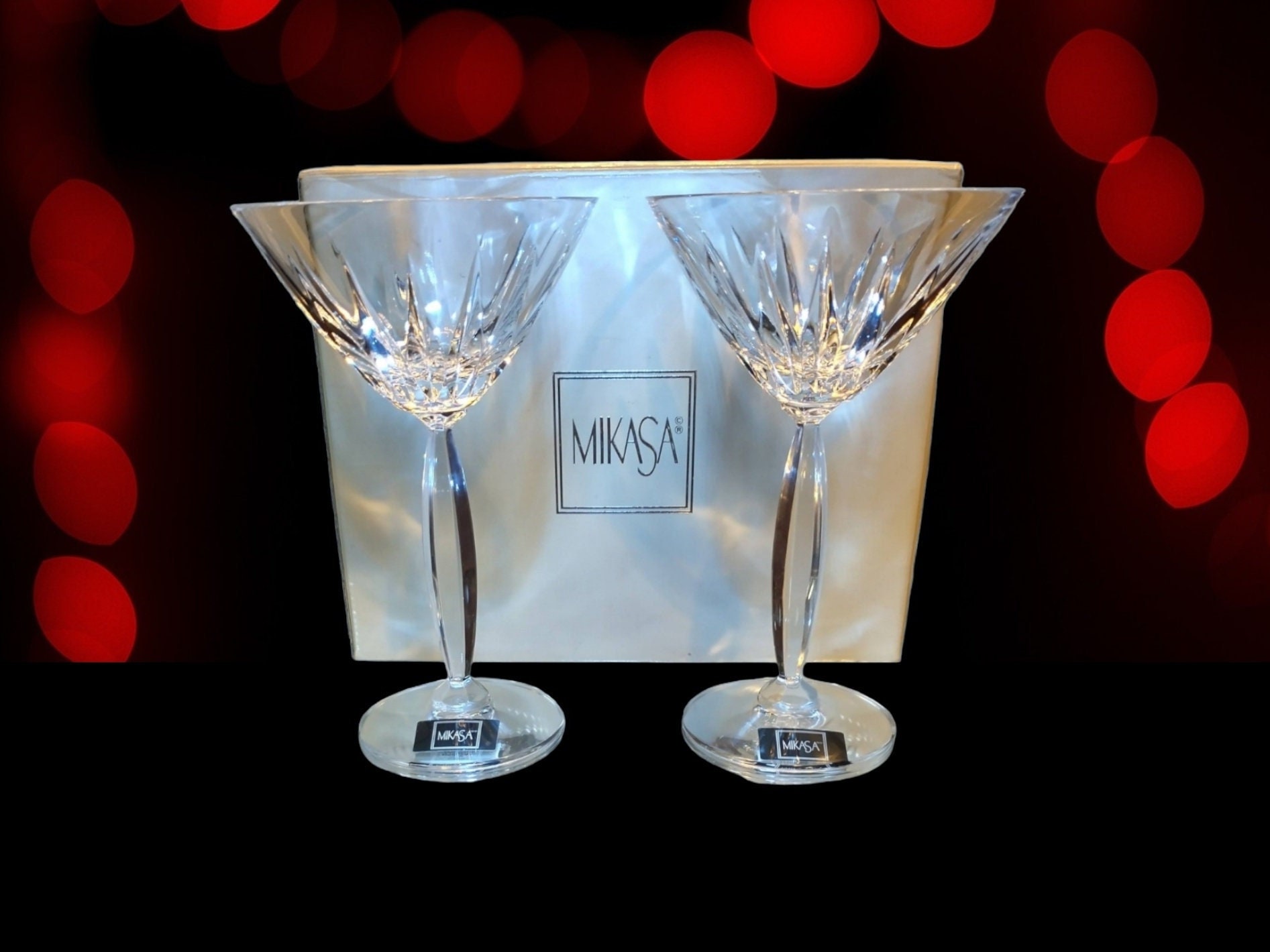 Mikasa Circle Etched Martini Glasses- Set of 4