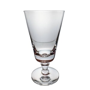 Vaso transparente para té helado "Jefferson" de Fostoria. Cristal de plomo soplado grueso. Modelo de pie 6104. Fabricado entre 1964 y 1972. Reemplazos