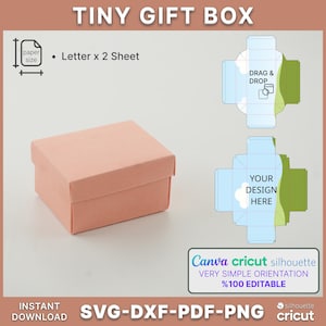 Liten presentask, tetallrik, papperspåse, presentask, arkivpåse Svg, Canva Box-mall, festfavoritlåda svg, pdf, png, jpg, ai, silhuett, Cricut