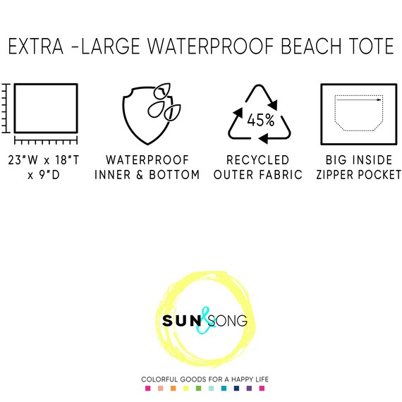 Blue Anchors Extra Large Waterproof Beach Bag Navy Nautical Etsy