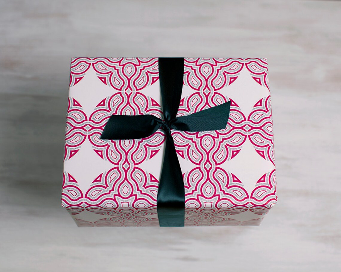 Pink Recycled Gift Wrap Modern Wrapping Paper Geometric Etsy