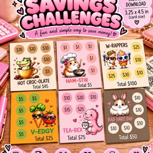 Mini Savings Challenges, Mini Savings Bundle, Tiny Savings Challenge, Low Income, Savings Trackers, Cash Stuffing, Money Challenge image 1