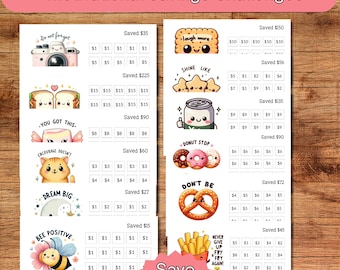 Desafío de ahorro imprimible, Seguimiento de presupuesto para ahorrar dinero, Lindo desafío de ahorro digital, A6 imprimible