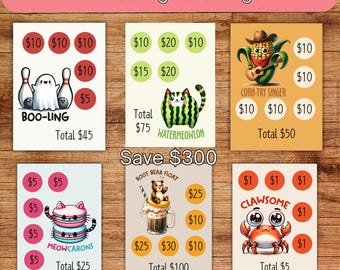 Minidesafíos de ahorro, Paquete de miniahorro, Pequeño desafío de ahorro, Bajos ingresos, Rastreadores de ahorro, Acumulación de efectivo, Rastreador de minidesafíos