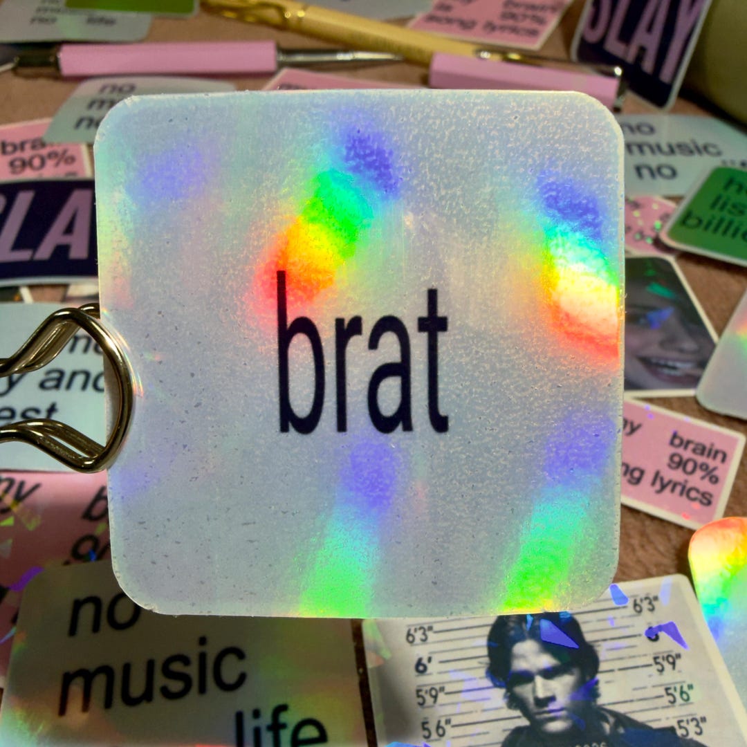 Holographic Brat Sticker | Laptop Decal - Etsy