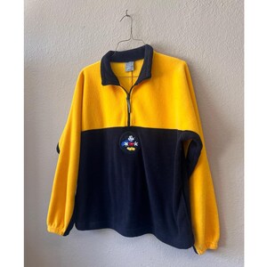 Sudadera vintage de Mickey Mouse de los años 90 con cremallera de un cuarto, talla M imagen 2