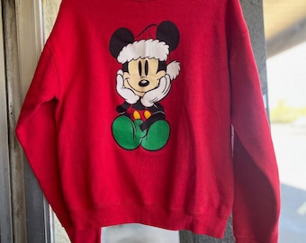 Sudadera navideña vintage de Mickey Mouse de los 90, estilo festivo navideño de Disney