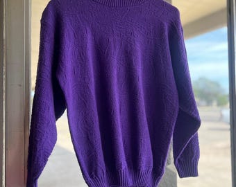 Suéter morado Cheryl vintage de los años 80, talla mediana