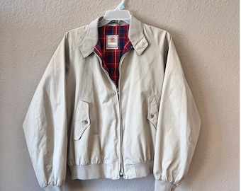 Vintage 80s Baracuta G9 Khaki Tan Harrington Jacket Size 42L 42