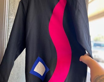 Vintage 1980's Seret colorblock dress size large