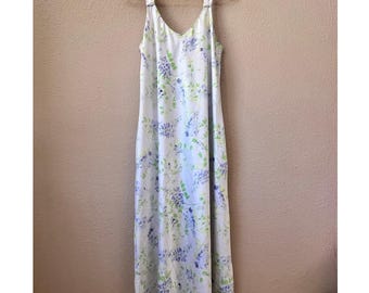 Vintage 80s cabernet floral slip dress medium.