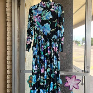 1980s long sleeve mock neck dress