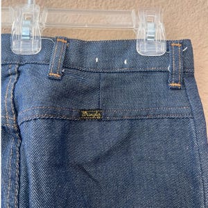 Vintage 70s Wrangler low rise sailor bell bottom jeans size 9 image 5