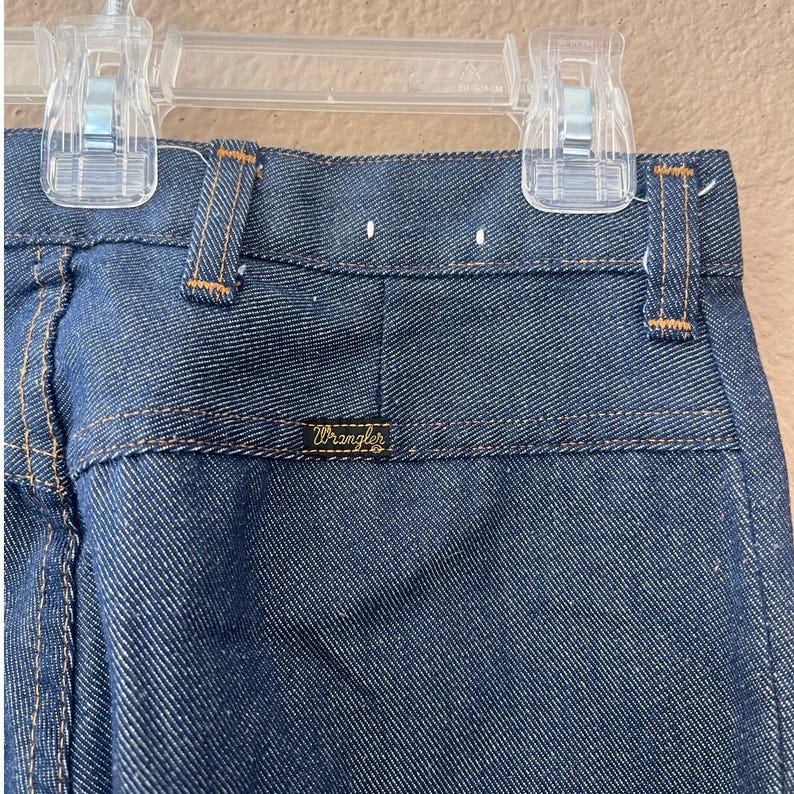 Vintage 70s Wrangler low rise sailor bell bottom jeans size 9 image 5