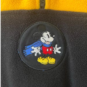 Sudadera vintage de Mickey Mouse de los años 90 con cremallera de un cuarto, talla M imagen 3