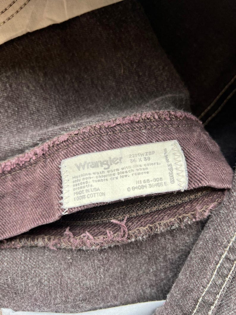 Vintage chocoladebruine Wrangler-jeans maat 36 x 38 afbeelding 6