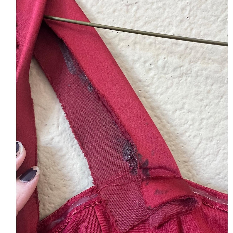 BCBG Max Azria 90s Y2K red layered formal prom dress size S image 6