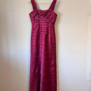 BCBG Max Azria 90s Y2K red layered formal prom dress size S image 1
