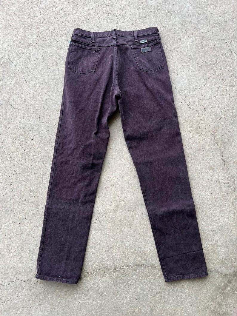 Vintage chocoladebruine Wrangler-jeans maat 36 x 38 afbeelding 1