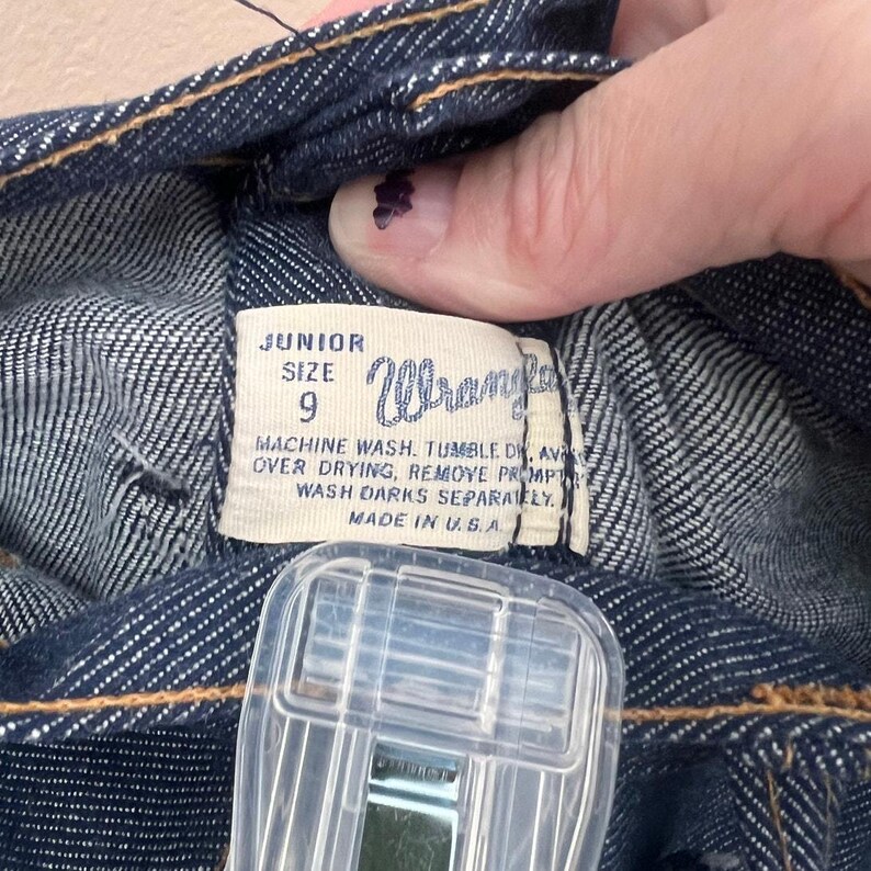 Vintage 70s Wrangler low rise sailor bell bottom jeans size 9 image 6