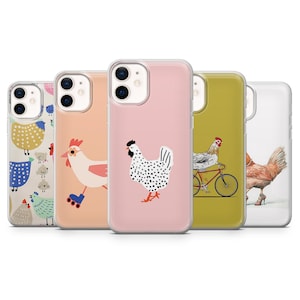 ニワトリ柄スマホケース（ニワトリとヒヨコのデザイン）iPhone 17Pro Max、16、15、14、13、12、Samsung S26、S25、S24、S23Fe、A16、A56、Pixel 10、9Pro対応