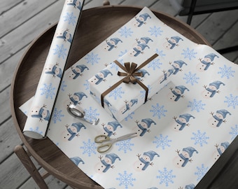 Papier d'emballage de Noël motif festif, Emballage cadeau des fêtes, Rouleau de papier d'emballage de Noël, Papier cadeau de Noël, Décoration d'emballage des fêtes
