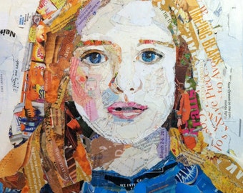 Girl in Blue - Collage