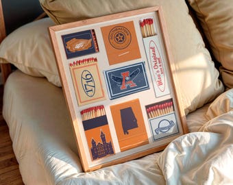 Auburn University Matchbook Print: Retro Dorm Wall Art (Digital Vertical)