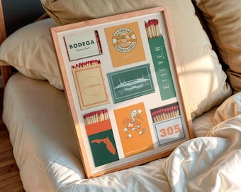 University of Miami Matchbook Print: Retro Dorm Wall Art (Digital Vertical)