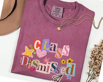 Shirt leraar laatste schooldag, shirt leraar eindejaar, shirt klas ontslagen, comfortkleuren, schools Out zomer-T-shirt, cadeau leraar