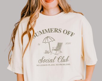 Grappig shirt leraar, T-shirt leraar zomer sociale club, einde schoolcadeau, cadeau leraar waardering, T-shirt laatste schooldag