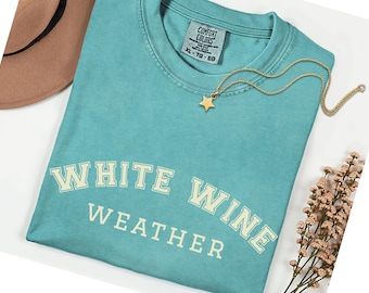 T-shirt witte wijn, comfortabele kleuren wijnmakerij-T-shirt, zomerdrink-T-shirt, wijncadeau voor vrienden