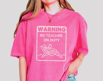 Leraar zomervakantie shirt, strandlezing T-shirt, grappig onderwijzer vakantieshirt, leraar waardering cadeau, comfort kleuren leesgrage tshirt