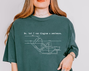 Zinnen diagrammen grappig Engels T-shirt, cadeau schrijver, grammaticus shirt, grammatica politie-T-shirt voor lid van de Oxford Comma Society