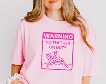 Grappige zomervakantie leraar shirt, vakantie modus leraar cadeau, tropisch drankje strand T-shirt, comfort kleuren pina colada T-shirt