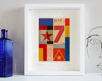 Pop Art, Lucky 7, Stars & Stripes, fine art print. 8 x 10 inch mount. Signals: X Band 7