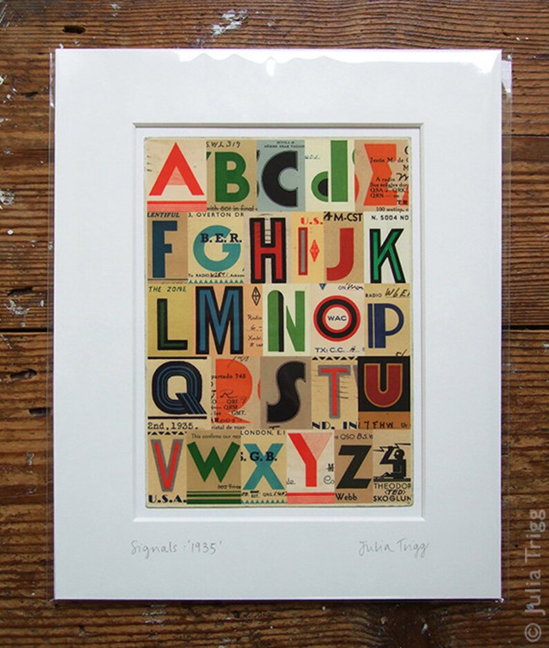Art Deco alphabet fine art giclée print 8 x 10 mount. Retro | Etsy