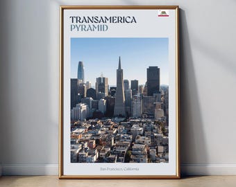 Transamerica Pyramid Matte Vertical Poster, California Travel Decor, Home Wall Art Gift, Landscape Photography Print