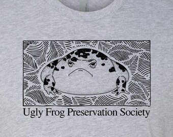 T-shirt Ugly Frog Preservation Society : jolie chemise grenouille pluie du désert, t-shirt drôle amoureux des animaux, cadeau de conservation, chemise humour faune nature