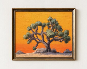 Sunset Joshua Tree Painting Print | The Sonoran Desert Print | Arizona Western Art | Botanical Yucca Desert | SJT3