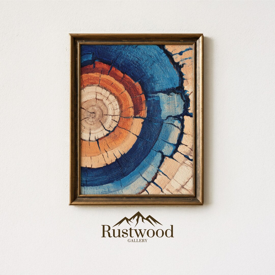 Tree Ring Abstract Painting Print | Colorful Nature Decor | CZF2 - Etsy
