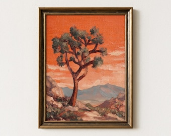 Sunset Joshua Tree Painting Print | The Sonoran Desert Print | Arizona Western Art | Botanical Yucca Desert | SJT2