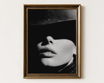 Halftone Cowgirl Black and White Photography Art Print | Minimalist Cowboy Aesthetic Art | Edgy Vintage Retro Print | Western Decor | HCB1