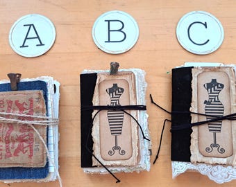 Three Mini Vintage Junk Journal