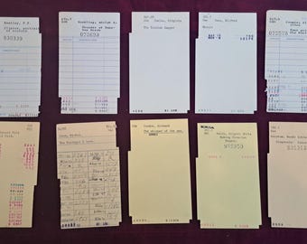 Vintage Library Cards: Set of 10