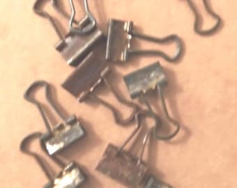 Rusted Mini Binder Clips, Set of 10, Junk Journal Embellishments