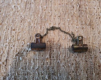 Rusted Bulldog Clip Journal Closure: Rusted Metal, Rusted Metal withRhinestone Option