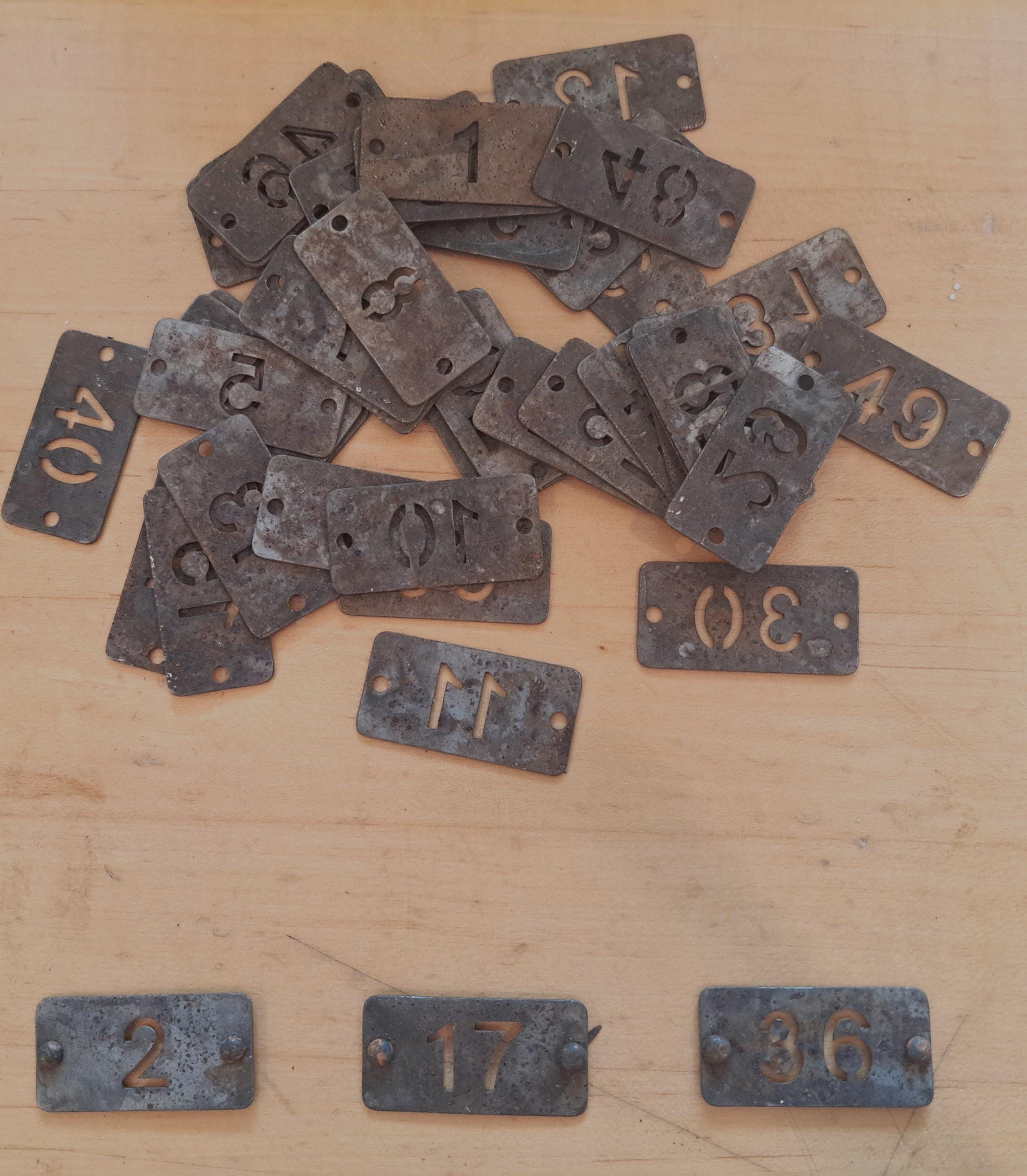 Rusted Metal Number Tags Set of 3: Numbers 1-100. Pick Your Numbers ...
