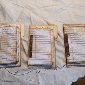 Vintage Junk Journal Inserts, Rusted Prong Fasteners, File Folder (Set of 3)