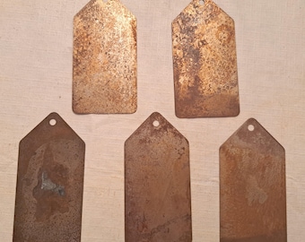 Rusted Metal Tags for your Junk Journals  Triangle Shape top